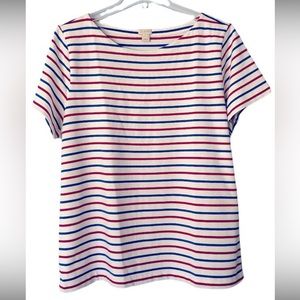 J. Crew Red and Blue Striped Top